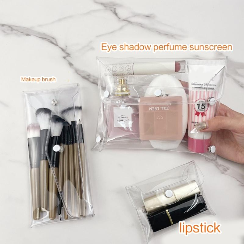 Portable Clear Cosmetic Bag Transparent Makeup Organizer for Travel and Daily Use