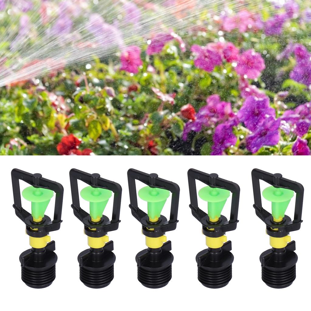 5PCS G1/2 Male Thread Rotating Sprinkler Nozzle Spray Head Misting Nozzle for Garden Irrigation