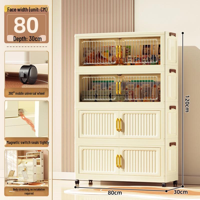 70-90cm No-Install Folding Storage Cabinet for Home, Living Room, Bedroom, Multi-layer Wardrobe, Sundries Organizer.
