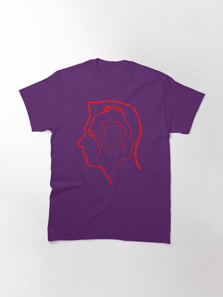 Depeche Mode Members Matryoshka Profile Red Outline Black Background Classic T-Shirt