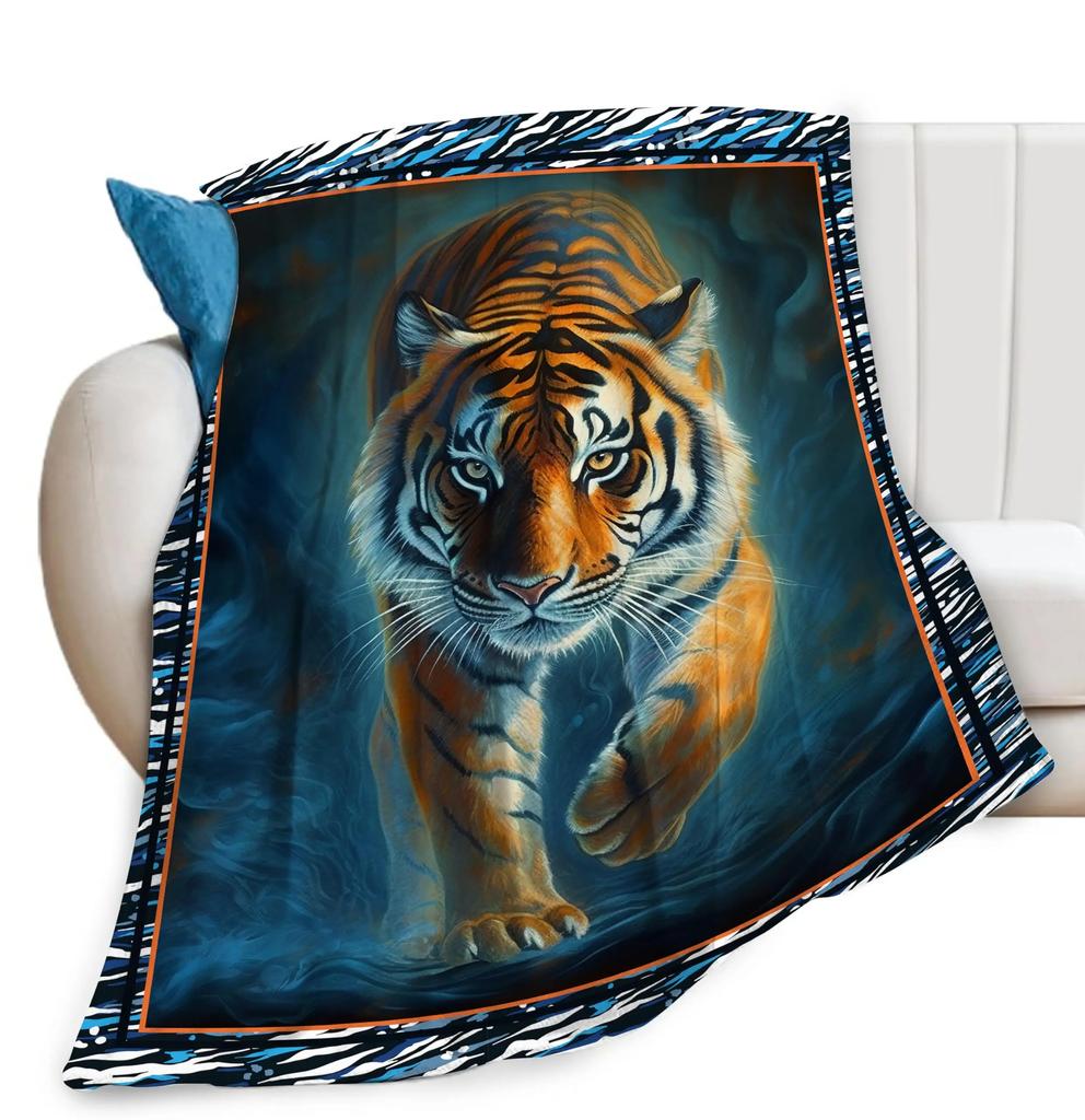 Tiger Blanket Super Soft Warm Bedding Animal Print Throw Blankets Sofa Couch Bedroom Decor Flannel Plush Blanket for All Season