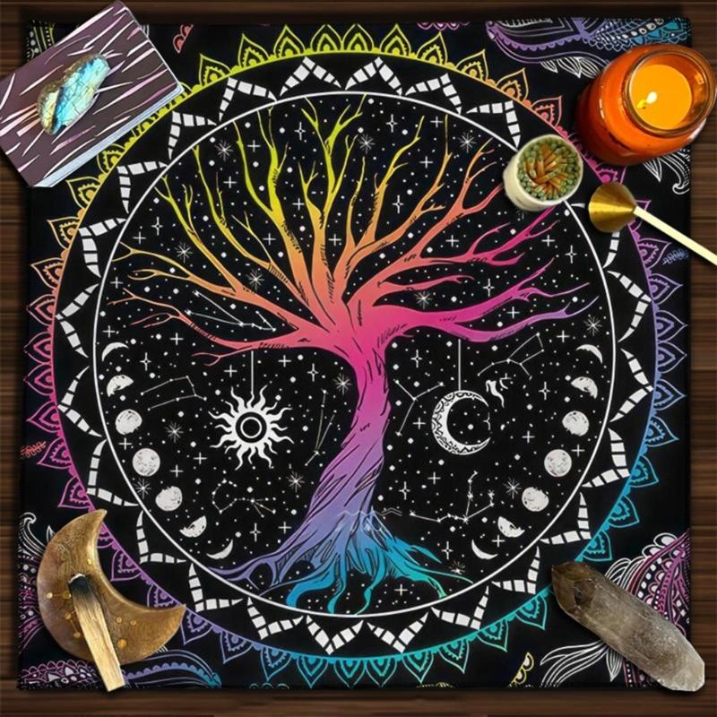 50x50/60x60/75x75cm Tarot Tischdecke Matte Geometrische Wahrsagungen Tischdecke Brettspiel Orakelkarten Unterlage Runenunterstützungsmatte