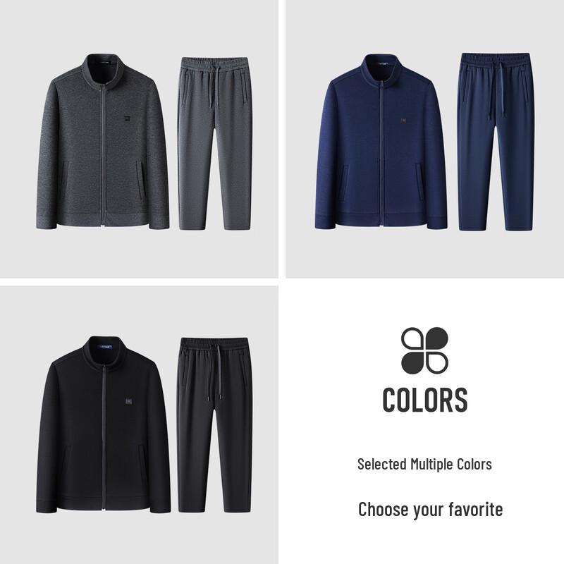MONTAGUT Men's Casual Sport Tracksuit with Stand-Collar Sweatshirt