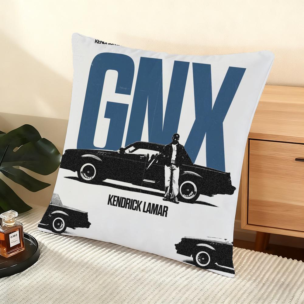 Kendrick L-L-Lamar Singer Cushion Cover Silky Short Plush Home Sofa Cushion Cover - Invisible Zipper Home Decoration