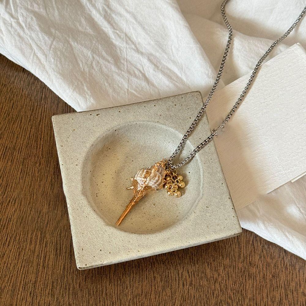 Jewelry Shell Pendant Necklace Scallop Ocean Style Beach Choker Trendy Conch Clavicle Chain  Summer