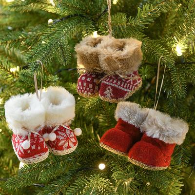 Weihnachten kreative kleine Objekte Dekoration rote Stoff Weihnachts Stiefel Dekoration Weihnachtsbaum Anhänger