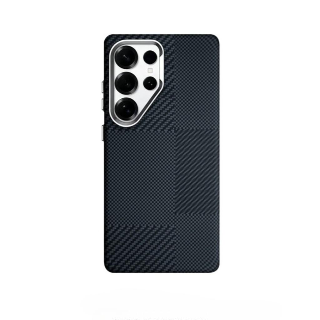 Fashion Patterns Carbon Fiber Texture N52 Magnet Phone Case for Samsung S26 Ultra S25 Ultra S24 Ultra S23U /Shockproof /Thin Anti-fingerprint
