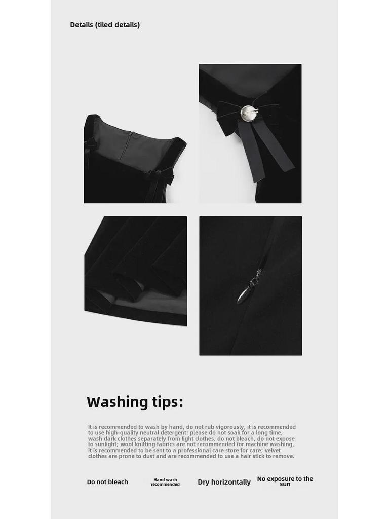 Winter 2024 French Retro Velvet Suspender Dress - Age-Reducing Style F2561