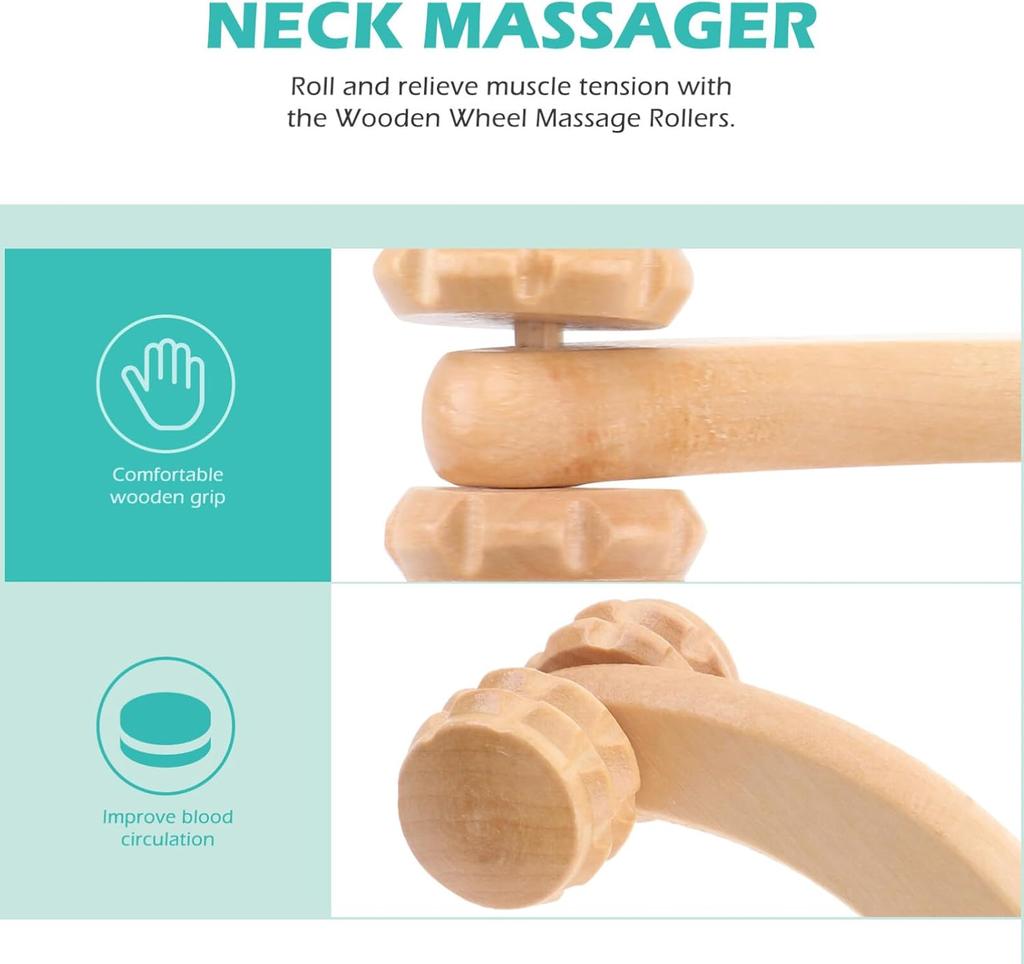 Wooden Round Roller 4 Wheels Waist Back Massager To Lose Weight To Eliminate Cellulite And Shape Wooden Stick Home