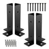 4PCS/Set Pergola Post Base Brackets Fit Different Sizes of Wooden Columns Support Base Brackets for Deck Post Anchor Railing