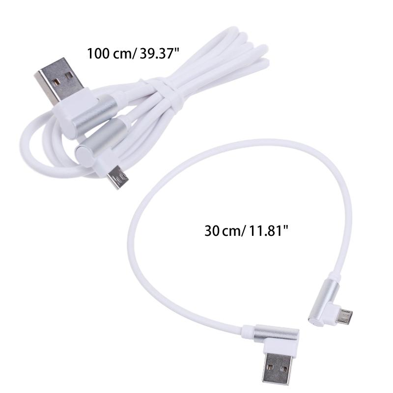 0.3/1m 90 Degrees Micro USB Data Cable Fast Charging Cable Efficient Cable Data Line for Cellphone Tablet Charge Cable