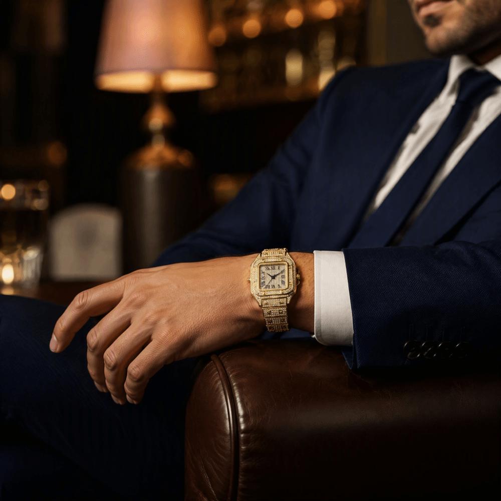 Square Quartz Wristwatch Waterproof Men Watch Luxury Classic Luxury Business Watch  Male Fashion