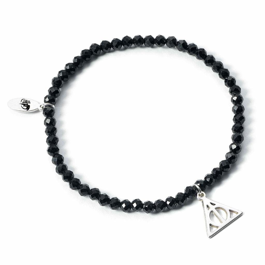 HARRY POTTER Armband med halvädelstenar och berlock med Dödsrelikerna i sterlingsilver