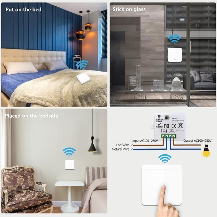 Dieserc interrupteur d'éclairage sans fil rf 433mhz