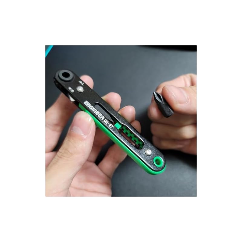 ENGINEER Ultra-thin Ratchet Screwdriver, Slim Design, DR-27