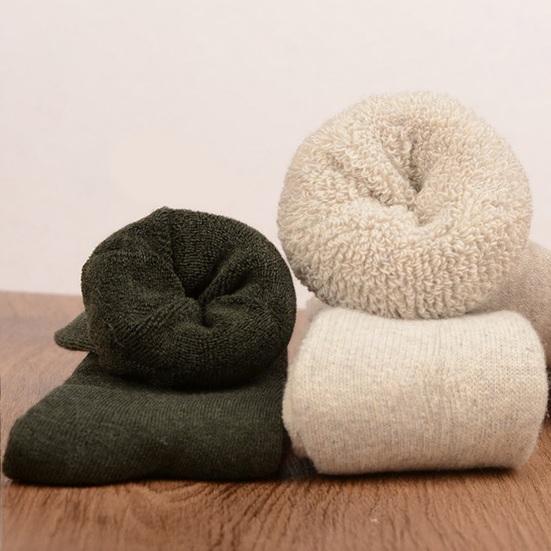 Herren Wollmischsocken Dehnbare Verdickte Freizeitsocken mit Elastischen Bündchen Warme Winterstiefelsocken für Arbeit Wandern Tägliche Erledigungen