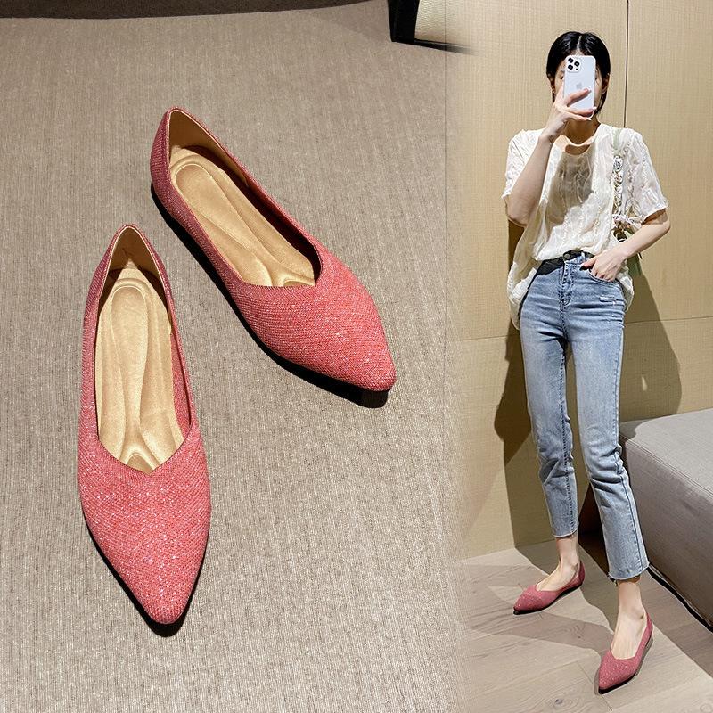 Strength Super Soft Comfortable Flat Bottom Pointed Princess Shoes Flying Weaving Women's Shoes Weaving Women's Shoes
