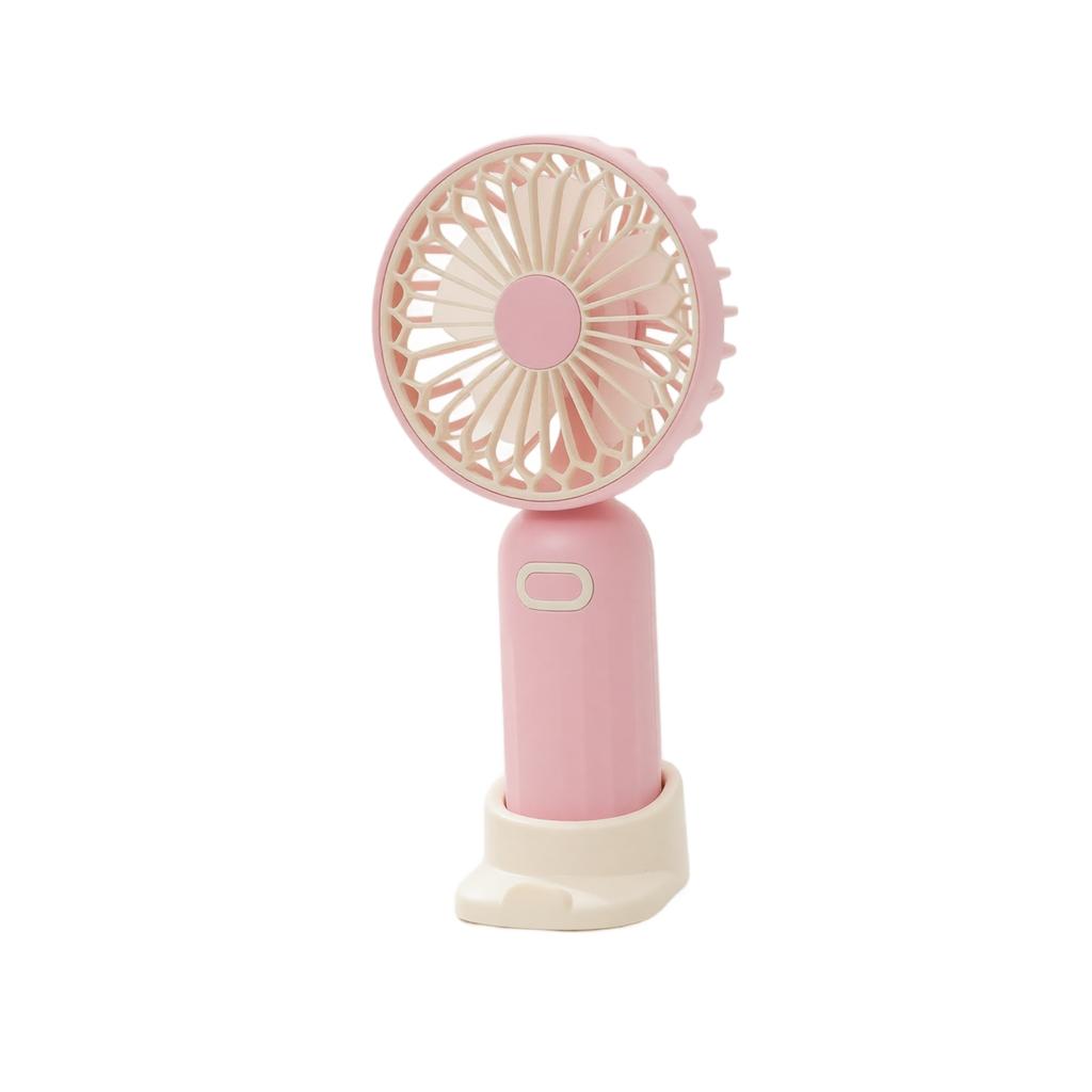 Portable Handheld Fan with Stand Rechargeable Small Desktop Fan Cartoon Style USB Mini Fan for Office Travel Outdoor Use