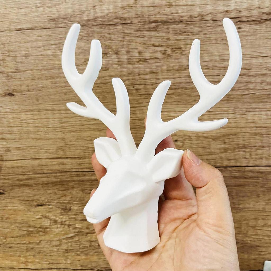 Deer Silicone Mold Deer Head Christmas Plaster Molds 3D Deer Head Shape Cake Topper Mold 3D Mould For Fondant Candy Cupcake