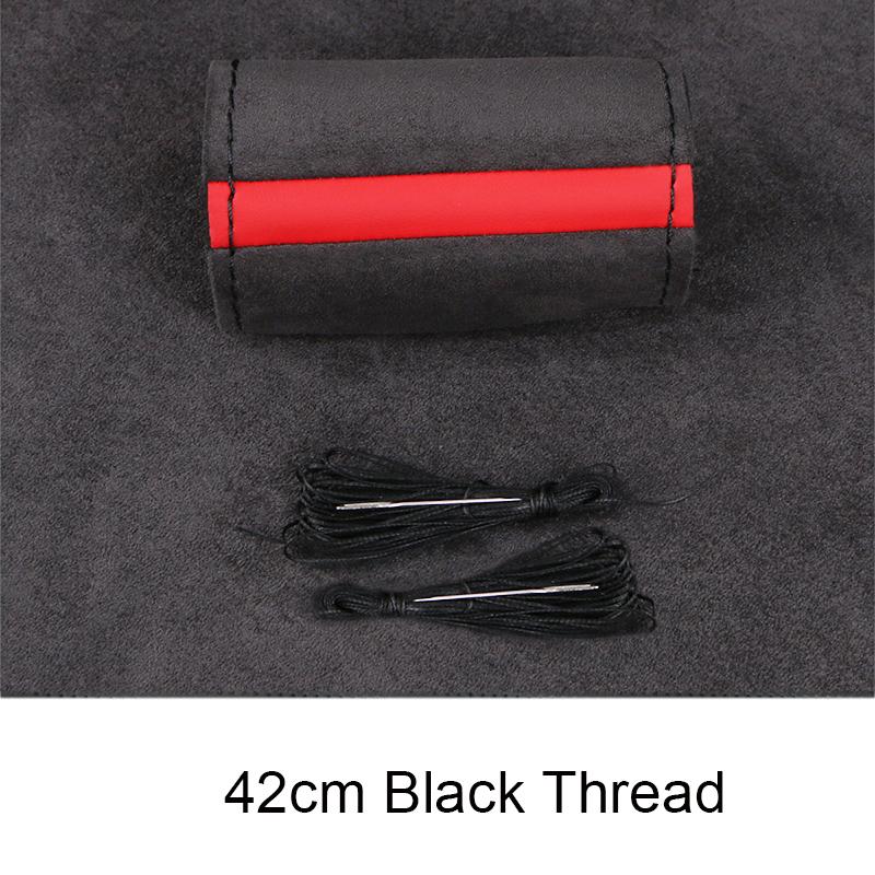 DIY Car Steering Wheel Cover For Bus Truck Extra Large Suede Auto Steering Wheel Cover Size 42cm 45cm 47cm 50cm Auto Accessories 42cm Black Thread
