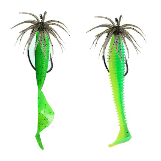 4Pcs 6CM/1.9G 10.5CM/4G Soft Sea Urchin Lure with Swimming Skirts Artificial Tentacle Creature Bait Saltwater Freshwater Trout Fishing Accessories