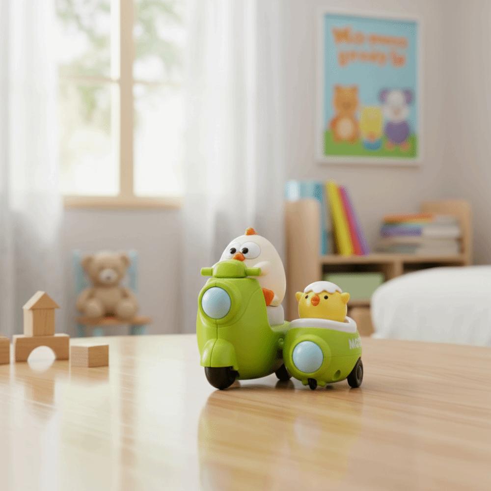 Soft Rubber Material Pull Back Car Cartoon Animal Design Friction Car Baby Car Toys