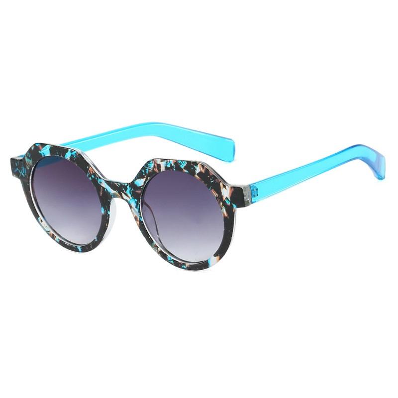 Vintage Gradient Decorative Women Sunglasses Uv400 Color-Blocking Spectacle Frames Frame Round Lens E Men Sun Glasses
