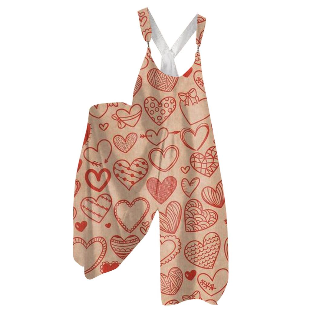 Moda Damska ul. Patrick Print Casual Luźny Kombinezon z Szerokimi Nogawkami