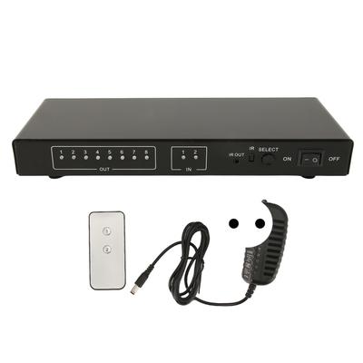 2 in 8 Out HD Multimedia Interface Splitter 4K 60Hz 2x8 HD Multimedia Interface Splitter mit