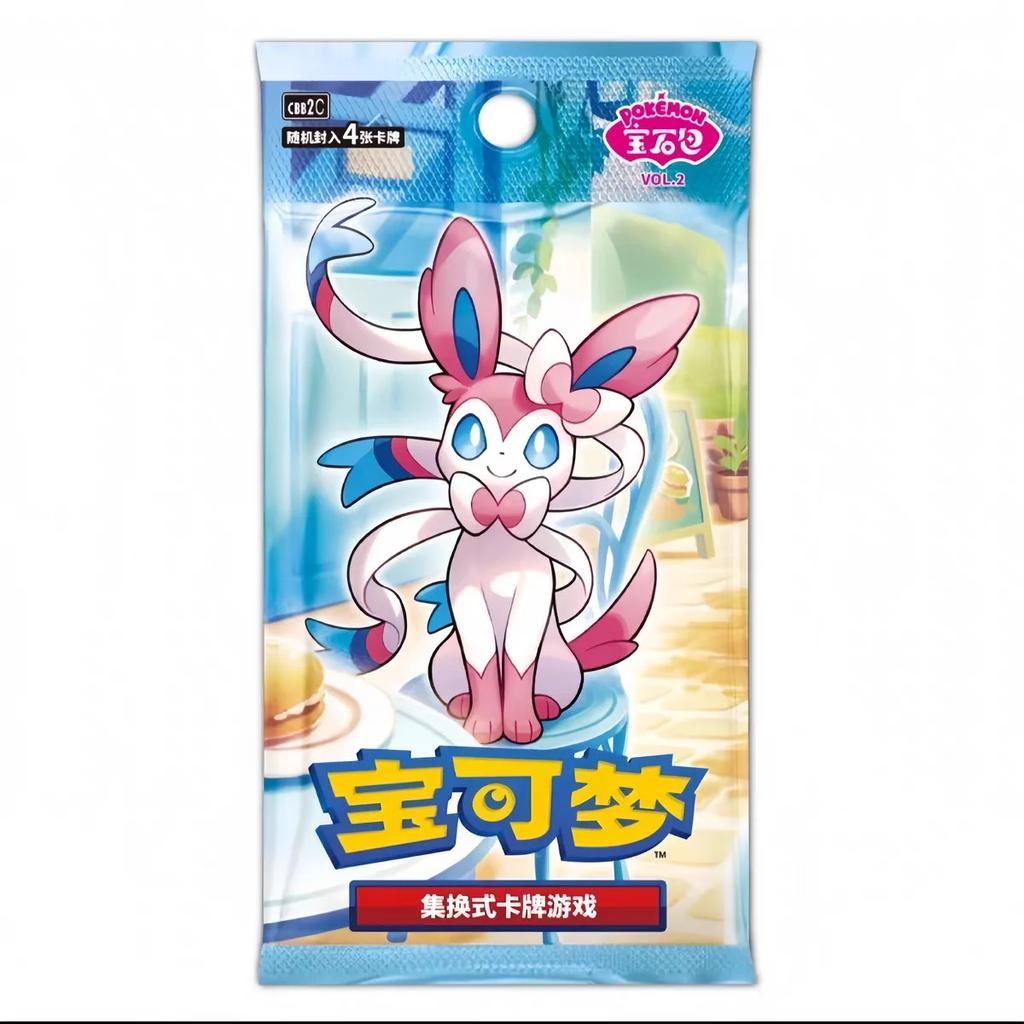 In Stock Original Pokemon Simplified Chinese Cards PTCG Gem Pack Vol 2 Eevee Booster Box Trading Cards Competition Game Gifts