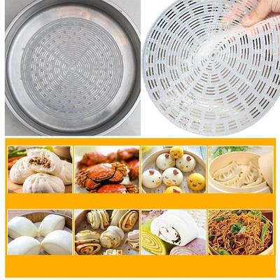 Silikon buharlı pirinç pişirici Mat Kağıt Yuvarlak Dim Sum Örgü Mat Yeniden Kullanılabilir Vapur Mat Pişirme Aksesuarları