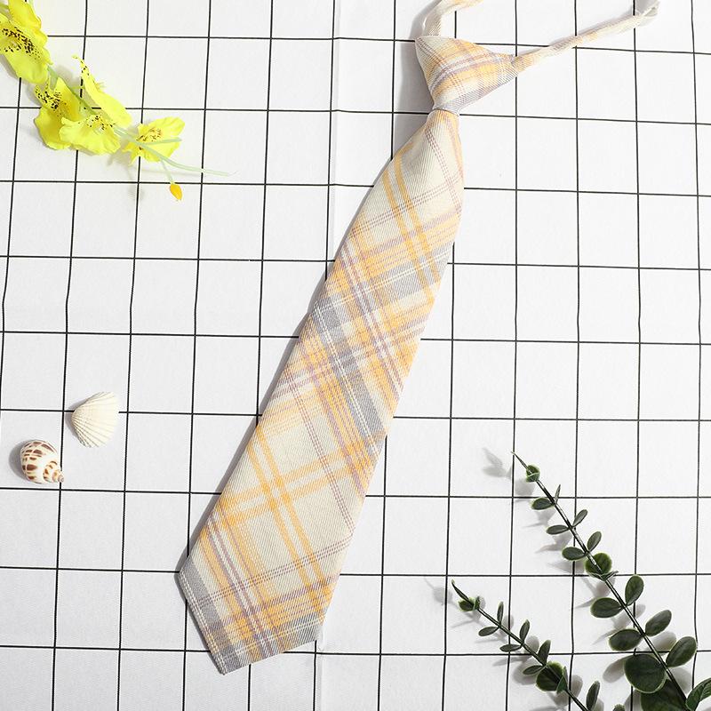 JK Маленький Галстук Женский Колледжный Стиль Ленивый Японский Клетка Форма Рубашка Галстук Студент Ins Мужской и Женский Короткие Стиль Бесплатно