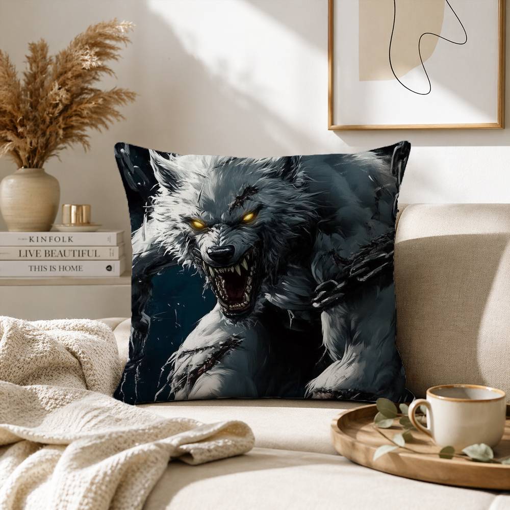 Angry Animal Wolf Fierce Pillow Case for Sofa Living Room Home office Decor Protective Cover