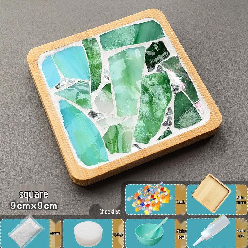 Bamboo Mosaic Coaster DIY Kit for Students and Kids