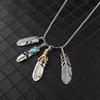 Takahashi Style Feather Pendant Necklace Set - European/American Hip Hop, Long Sweater Chain, Four-Piece Accessories