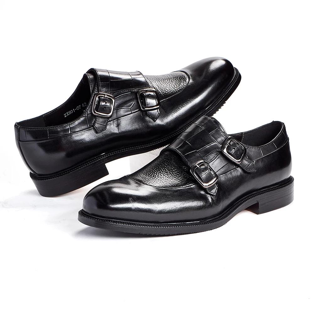 Fashion Men's British Derby Shoes 2025 Fashion Breathable Adjustable Buckle Business Casual Leather Shoes for Commuting And Wedding