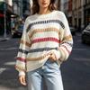 Damen S Langarm Strickpullover Schulterfrei Schleife Figurbetont Herbst Winter