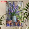 Vintage Lavender Barrel Metal Wall Sign Home Decor