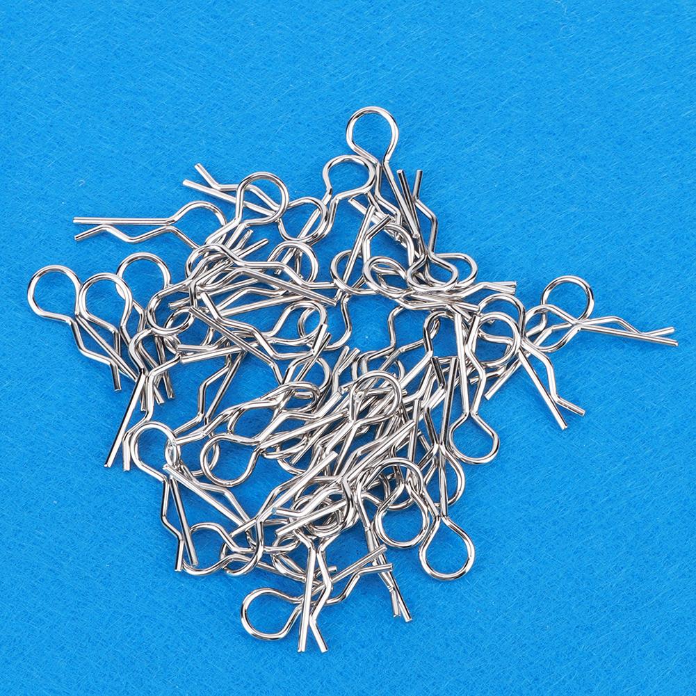 50pcs R Clips R Shape Pins RC Parts Accessory Fit for 1 10 HSP RC Car Vehicle ModelSilver
