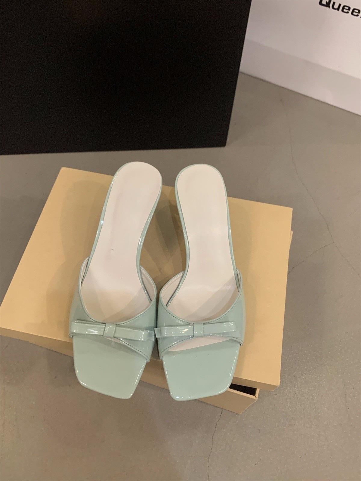 

Purple stiletto high heels one-word cool slippers fairy shoes 2025 new summer fashion outside temperament sandals 40