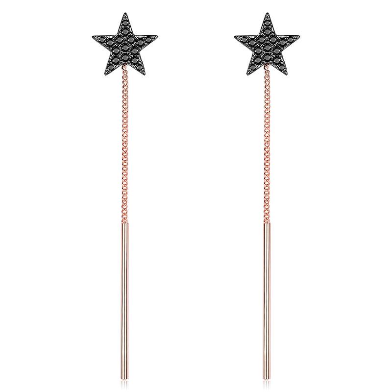 

Серьги-звездочки Темпераментные длинные серьги для женщин Универсальные простые серьги Copper