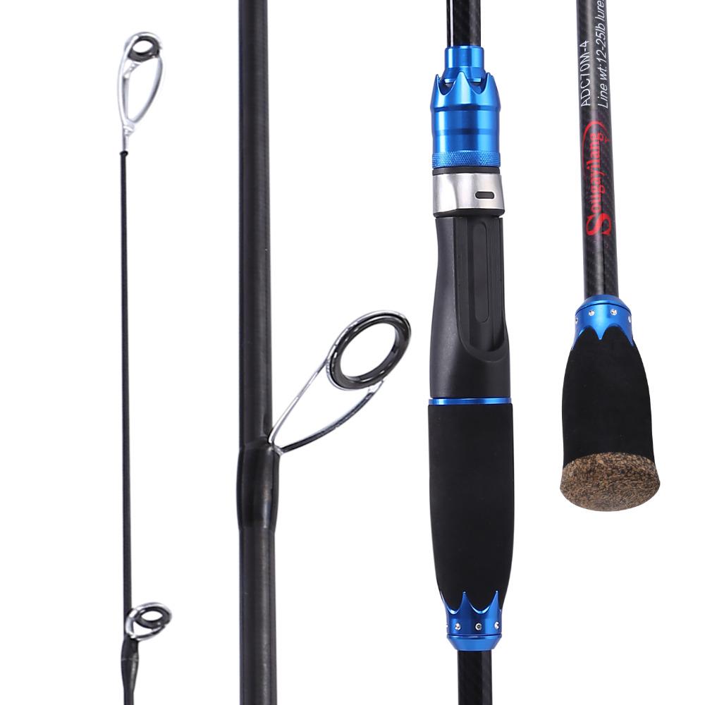 Spinning Casting Fishing Rod Carbon Fiber Ceramic Guides Strong Reel Seat Lightweight Fishing Poles