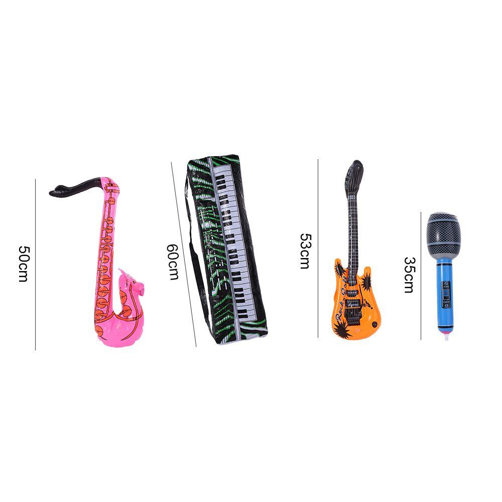 Baby Learning Inflatable Musical Instrument Inflatable Guitar Balloon Instrument Ukulele Microphone Balloons