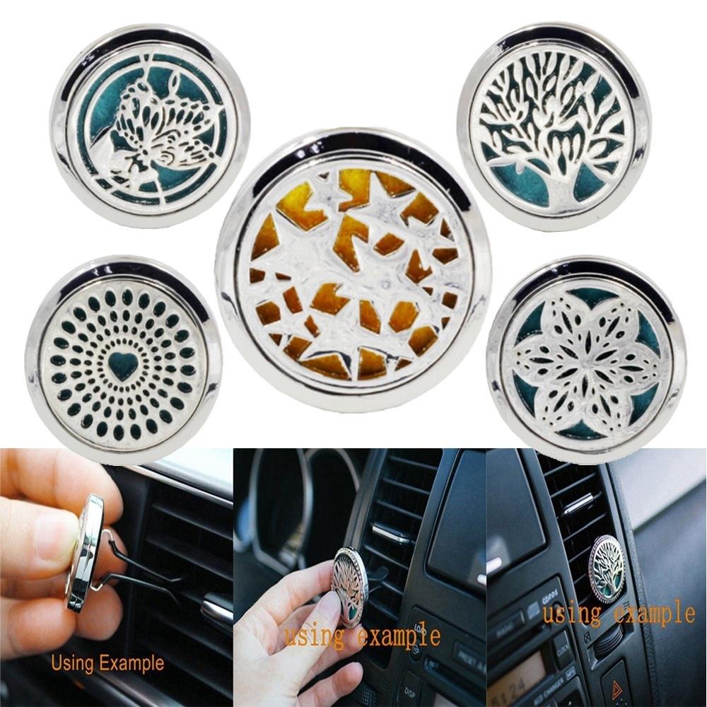 5 Style Stainless Car Air Vent Freshener Essential Oil Diffuser Locket