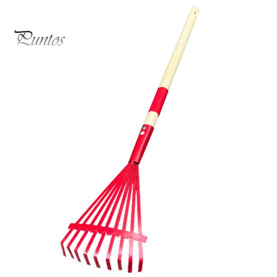Kids Rake with Hardwood Handle Vibrant Color Head Lightweight Child Size Garden Lawn Rake for Leaves Children Garden Tool Gift