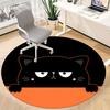 1 Stück Katzenkreis Büro Runder Teppich, Unter Bürostühlen Schlafzimmer Wohnzimmer Heimdekoration, Zimmer Deko