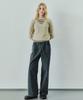 IHR Denim Detail Elastic Waist Pants / Washed Charcoal