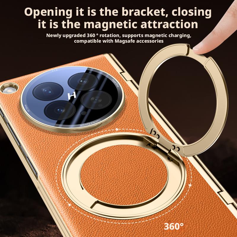 360° Rotating For Magnetic Holder Phone Case with HD/Anti-peep Screen Protector For Oppo Find N6 Hinge Cover
