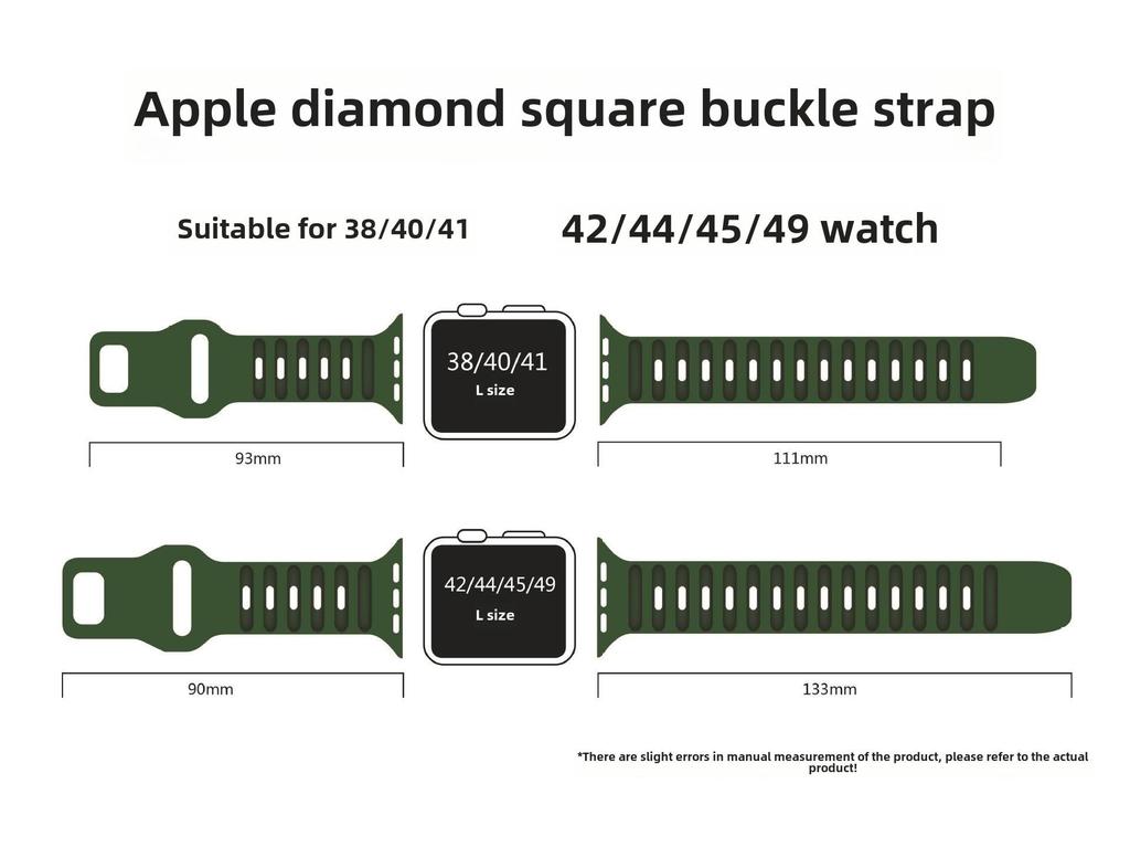 iWatch7 Diamond Buckle Horizontal Stripe S9 Silicone Strap for Apple Watch 8/Ultra