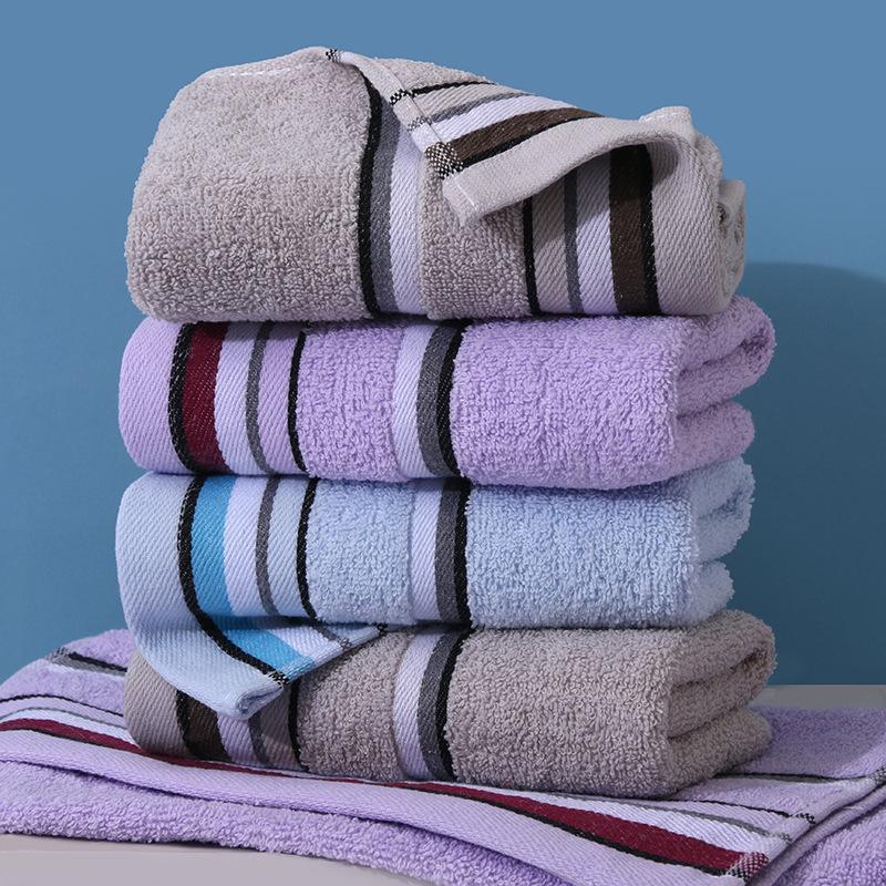 4 PC Cotton Towel Cotton Thickened Soft Absorbent Face Wash Household Towel Embroidered Cotton Towel Comfortable Textile Towels for The Home
